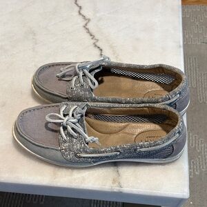 Sperry Gray and Silver Flats